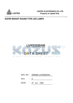 LUYS3330-H0 datasheet - SUPER BRIGHT ROUND TYPE LED LAMPS
