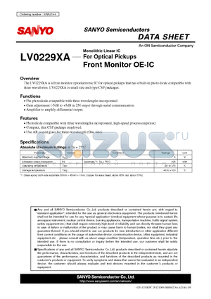 LV0229XA datasheet - Front Monitor OE-IC