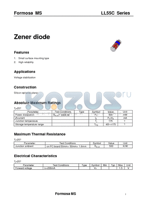 LL55C datasheet - Zener diode