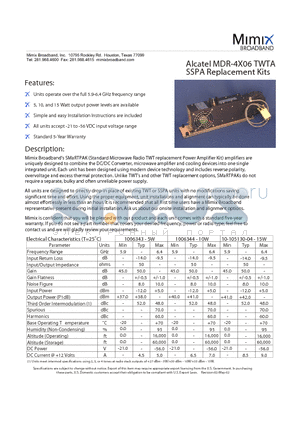 MDR-4X06 datasheet - SSPA Replacement Kits