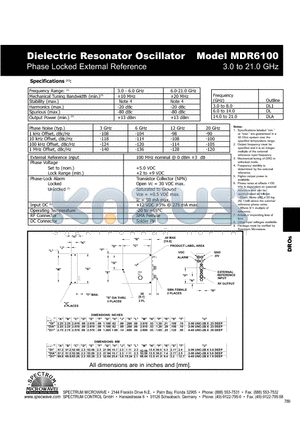 MDR6100 datasheet - Dielectric Resonator Oscillator
