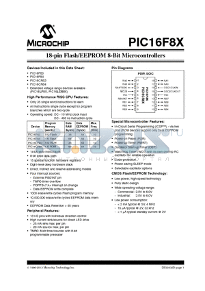PIC16F8X_13 datasheet - 18-pin Flash/EEPROM 8-Bit Microcontrollers
