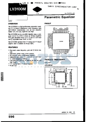 LV3100M datasheet - Parametric Equalizer