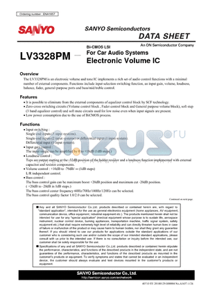 LV3328PM datasheet - For Car Audio Systems Electronic Volume IC