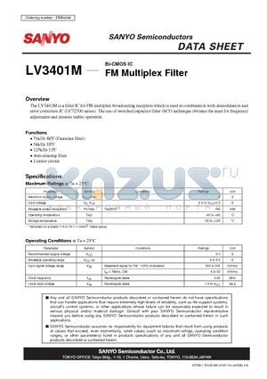 LV3401M datasheet - FM Multiplex Filter