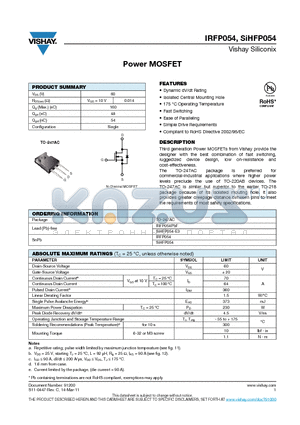 IRFP054_11 datasheet - Power MOSFET