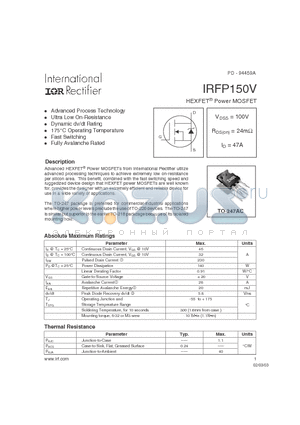 IRFP150V datasheet - HEXFET Power MOSFET