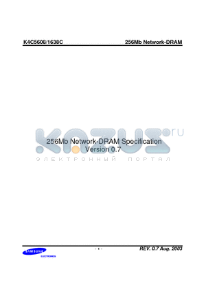 K4C561638C-TCD3 datasheet - 256Mb Network-DRAM