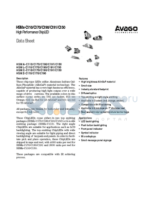 HSMA-C191 datasheet - High Performance ChipLED