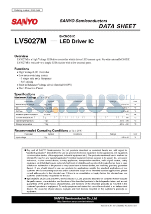 LV5027M datasheet - LED Driver IC