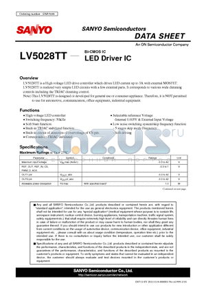 LV5028TT datasheet - LED Driver IC