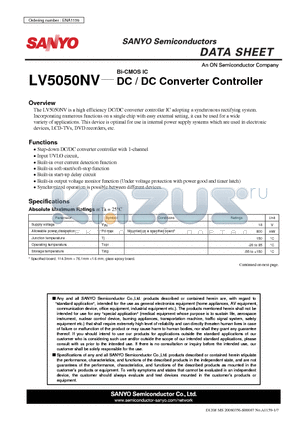 LV5050NV_0812 datasheet - DC / DC Converter Controller