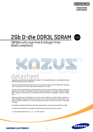 K4B2G0846D-HYH9 datasheet - 2Gb D-die DDR3L SDRAM
