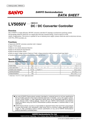 LV5050V datasheet - CMOS IC DC / DC Converter Controller