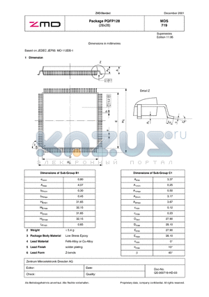 MDS719 datasheet - Package PQFP128