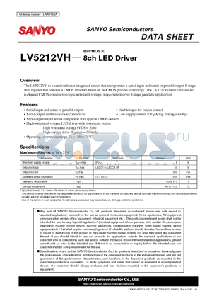 LV5212VH datasheet - 8ch LED Driver