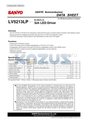 LV5213LP datasheet - 3ch LED Driver