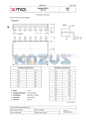 MDS748 datasheet - Package SOP14