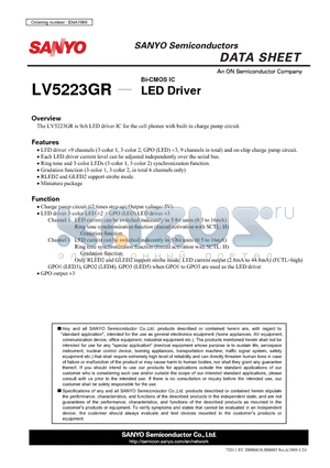 LV5223GR datasheet - LED Driver