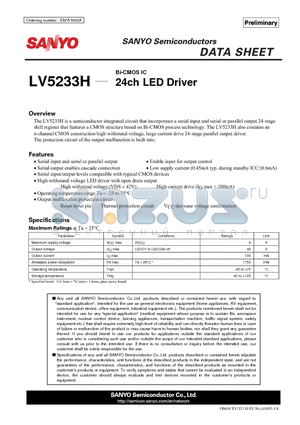 LV5233H datasheet - 24ch LED Driver