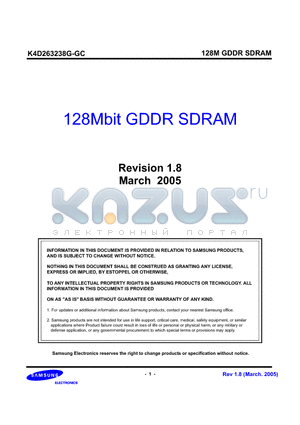 K4D263238G-GC2A datasheet - 128Mbit GDDR SDRAM