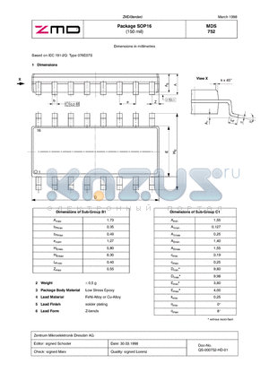 MDS752 datasheet - Package SOP16