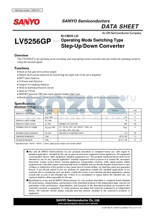 LV5256GP datasheet - Operating Mode Switching Type Step-Up/Down Converter