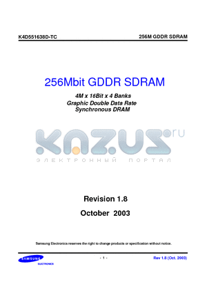 K4D551638D-TC36 datasheet - 256Mbit GDDR SDRAM