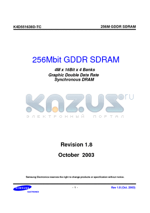 K4D551638D-TC45 datasheet - 256Mbit GDDR SDRAM