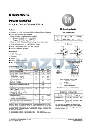 NTMD6N03R2 datasheet - Power MOSFET