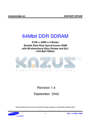 K4D623238B-GC/L40 datasheet - 64Mbit DDR SDRAM