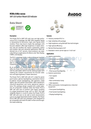 HSMC-A460-U30M1 datasheet - SMT LED Surface Mount LED Indicator