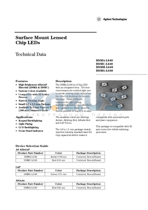 HSMC-L640 datasheet - Surface Mount Lensed Chip LEDs