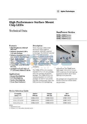 HSMC-S670 datasheet - High Performance Surface Mount Chip LEDs