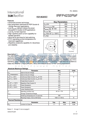 IRFP4232PBF_07 datasheet - Advanced process technology