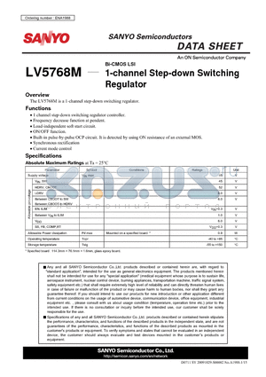 LV5768M datasheet - 1-channel Step-down Switching Regulator