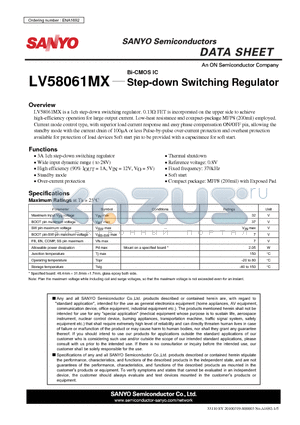 LV58061MX datasheet - Step-down Switching Regulator