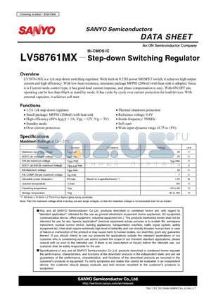 LV58761MX datasheet - Step-down Switching Regulator