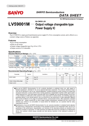 LV59001M datasheet - Output voltage changeable type Power Supply IC