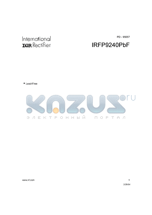 IRFP9240PBF datasheet - HEXFET^ Power MOSFET