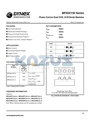 MP02X130-20 datasheet - Phase Control Dual SCR, SCR/Diode Modules