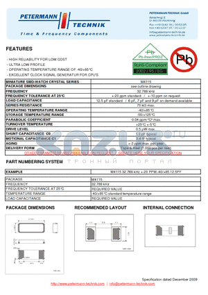 M4115 datasheet - HIGH RELIABILITY FOR LOW COST