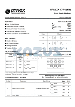 MP02XX175-12 datasheet - Dual Diode Modules