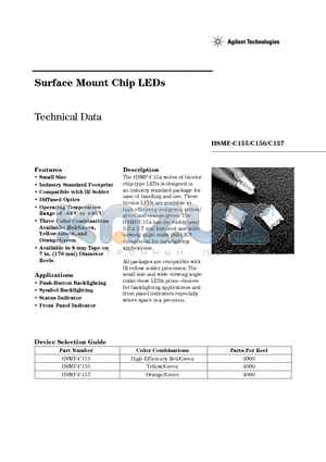 HSMF-C155 datasheet - Surface Mount Chip LEDs