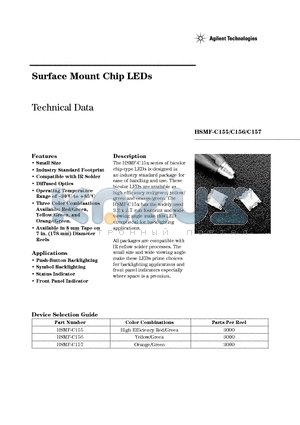 HSMF-C156 datasheet - Surface Mount Chip LEDs