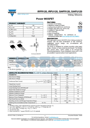 IRFR-120 datasheet - Power MOSFET