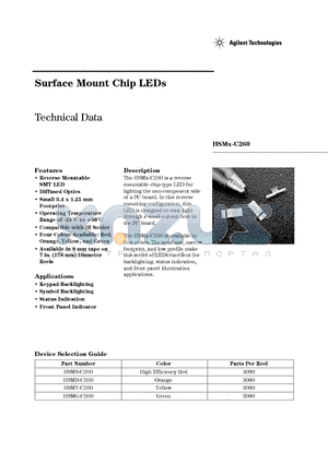 HSMG-C260 datasheet - Surface Mount Chip LEDs