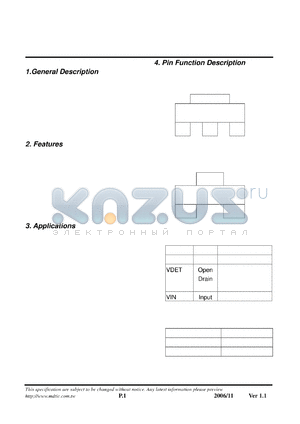 MDT7820 datasheet - Voltage Detector