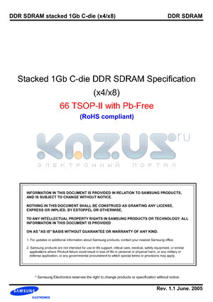 K4H1G0638C-UC/LB0 datasheet - Stacked 1Gb C-die DDR SDRAM Specification