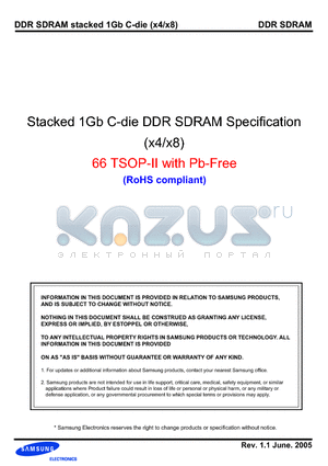 K4H1G0638C-UC/LA2 datasheet - Stacked 1Gb C-die DDR SDRAM Specification